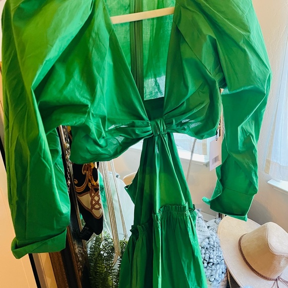 🔥🔥SOLD !!!!! Jason Wu beautiful apple green dress 💥🌺 - Picture 2 of 9